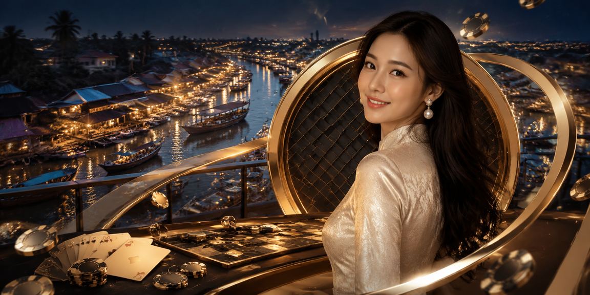 Người dùng Việt Nam chơi bài tại vùng đồng bằng sông Cửu Long trong trang phục áo dài truyền thống