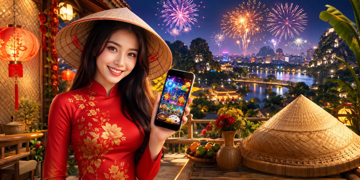 Người dùng Ninh Bình trải nghiệm casino di động với nón lá truyền thống