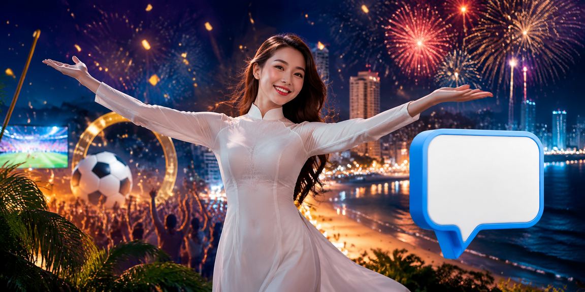 Người dùng Quy Nhơn mặc áo dài theo dõi kèo thể thao và nhận ưu đãi trực tuyến